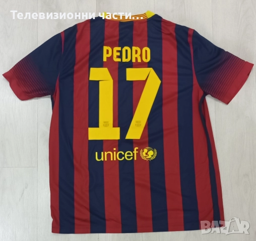 Футболна тениска на Барселона Педро #17 домакински екип сезон 2013/2014 Nike 532822-413, снимка 4 - Спортни дрехи, екипи - 51634647