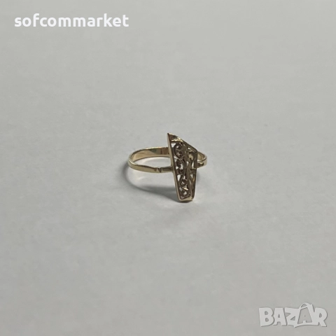 Златен пръстен 14К - 1,04 гр, снимка 2 - Пръстени - 52547241