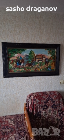 Голям гоблен - ръчно шит, снимка 2 - Други ценни предмети - 52320486