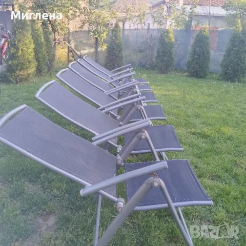 Сгъваеми алуминиеви столове, снимка 4 - Градински мебели, декорация  - 50148994