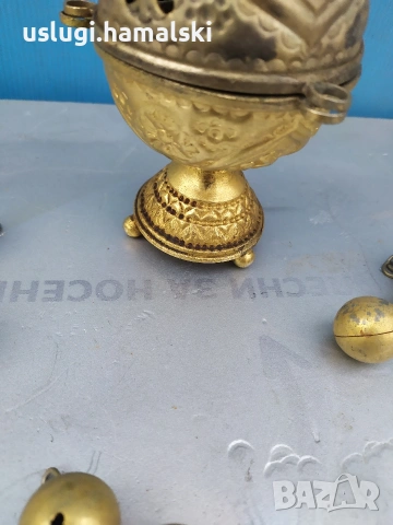 Старо бронзово кандило, снимка 7 - Антикварни и старинни предмети - 53175003