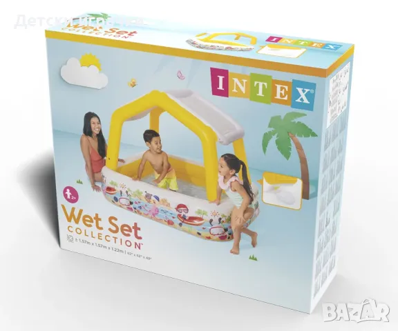 Детски надуваем басейн със сенник INTEX,157 х 157 х 122, Sun Shade, снимка 5 - Басейни и аксесоари - 50103753