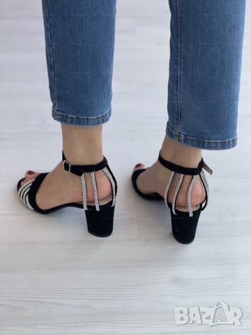 Официални дамски сандали с бляскави детайли за въздействащ външен вид, снимка 4 - Сандали - 46381396