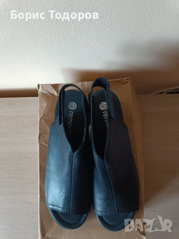 Сандали Женски обувки летни Remonte черни 40 номер, снимка 5 - Сандали - 53590080