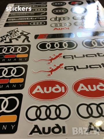 Audi Ауди стикери - един лист А4, снимка 5 - Аксесоари и консумативи - 44988327