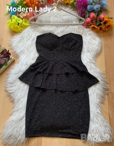 Блестяща рокля с пеплум