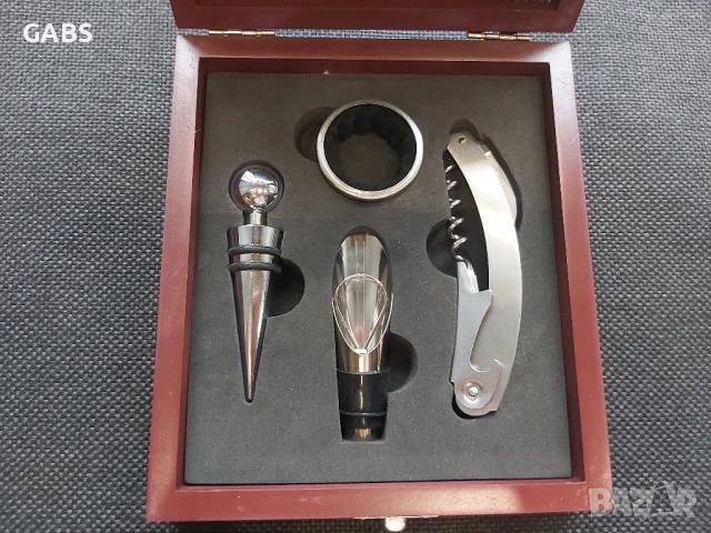 Подаръчен комплект за вино тирбушон,тапа и лиек,два модела, снимка 2 - Подаръци за мъже - 50668242