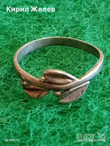 Флорален нежен бел епок стил сребърен пръстен АРТ БИЖУ 40247, снимка 2 - Пръстени - 52689839