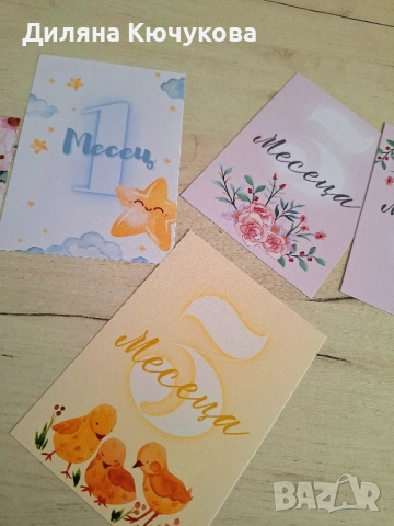 Фото Карти за месечинки - Комплект от 12 , снимка 4 - Други - 51786566