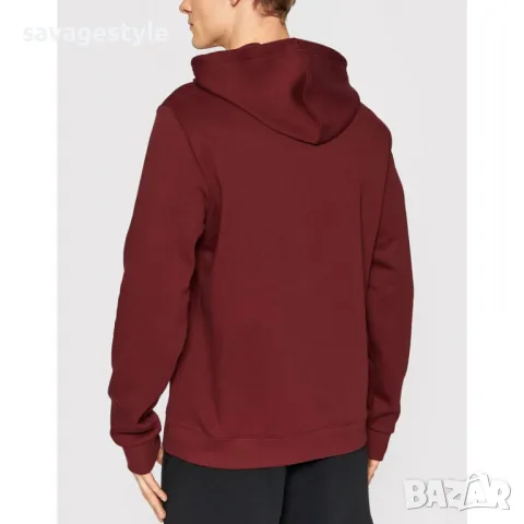 Мъжко спортно горнище REEBOK Training Essentials Vector Hoodie Burgundy, снимка 2 - Спортни дрехи, екипи - 47672002