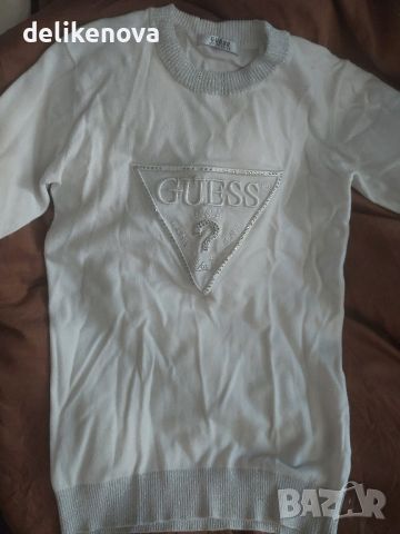 Guess. Original Size M  Бяла блузка, снимка 1 - Тениски - 46498938