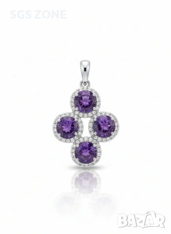 Сребърна висулка със аметист или цитрин💛💜