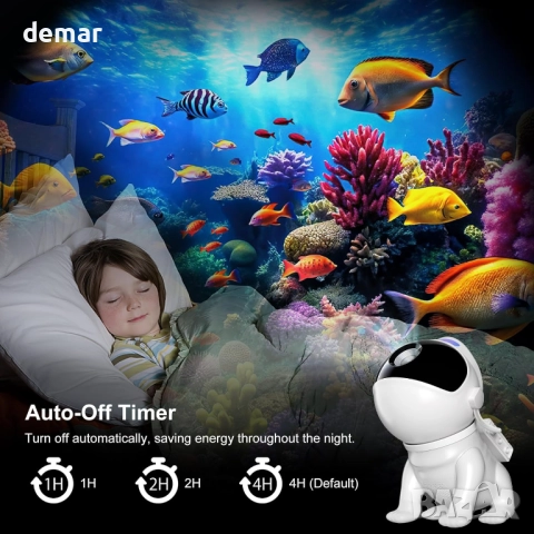 Звезден проектор с 12 диска, 15 бели шума, Bluetooth високоговорител, дистанционно, снимка 5 - Друга електроника - 52974258