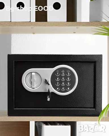 Дигитален сейф, стоманена конструкция, достъп с код/ключ, 31x20x20см, снимка 8 - Друга електроника - 53808904