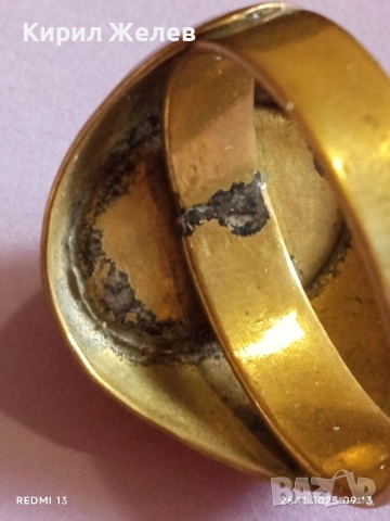 СТАРИНЕН КЛАСИЧЕСКИ ПРЪСТЕН с ГРАНАТ РЯДКО РЕТРО БИЖУ 52307, снимка 6 - Пръстени - 52544761