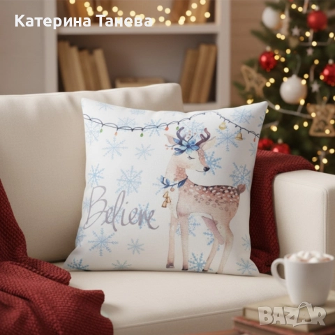 Коледни декоративни калъфки за възглавници – 7 уникални празнични дизайна, 6бр в комплект, снимка 3 - Декорация за дома - 52076322