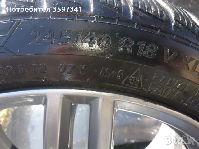 Мерцедес 4 джанти 5х120 с хубави гуми 245/40/18, снимка 4 - Гуми и джанти - 53836548
