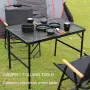 Метална сгъваема маса за градина или туризъм, 90x60x66 см, регулируема черна чисто нова от Германия , снимка 2