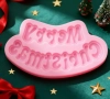Merry Christmas извит Весела Коледа силиконов молд форма фондан шоколад декор украса, снимка 2