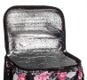 Изотермална чанта правоъгълна черна на цветя с цип 25x18x16см, снимка 2