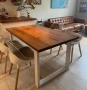 трапезна маса масив дъб с метални крака , снимка 8