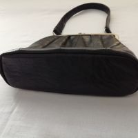 Orient Express винтидж дамска кожена чанта за рамо в черен цвят, снимка 5 - Чанти - 45270551