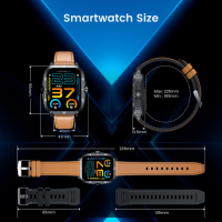 Смарт часовник за мъже, 2.0" сензорен екран Bluetooth разговори, снимка 7 - Смарт гривни - 45071416