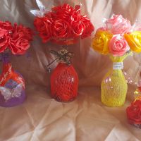 Чаша с ръчно изработени рози , снимка 2 - Романтични подаръци - 45432514