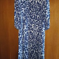 Zara-L-Дълга рокля в синьо и екрю, снимка 7 - Рокли - 45402980