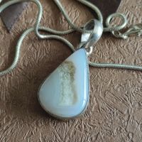 Сребърен синджир с висулка с камък (271), снимка 11 - Колиета, медальони, синджири - 45248901
