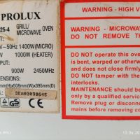 Продавам микровълнова печка PROLUX 1400W работи идеално 65лв, снимка 5 - Микровълнови - 46203737