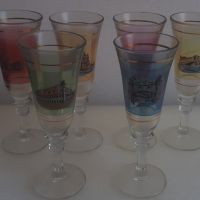 Шест цветни чаши за питиета с различни рисунки на Венеция, снимка 1 - Чаши - 45083750