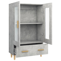 Висок шкаф, бетонно сив, 70x31x115 см, инженерно дърво , снимка 5 - Шкафове - 44959329