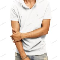 Мъжка ежедневна тениска с качулка и къс ръкав, 5цвята , снимка 13 - Тениски - 40243201