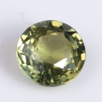 Зелен сапфир 0.38ct 4.1mm нагряван кръгла шлифовка №3, снимка 1 - Други - 45136746