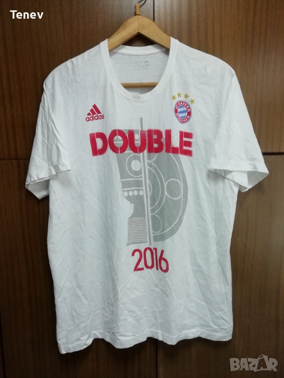 Bayern Munich Adidas Double 2016 шампионска оригинална памучна тениска Байерн Мюнхен 2XL Дубъл , снимка 1
