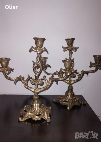Прекрасни винтидж свещници. Месинг., снимка 1