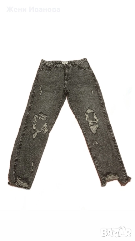 Черни дънки с декоративни дупки , снимка 1