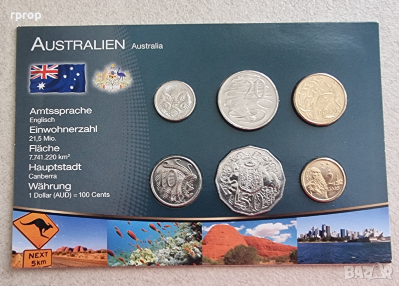 Австралия. 5 ,10 , 20, 50 цента. 1   и 2 долара., снимка 1