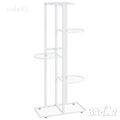 vidaXL 5-етажен цветарник, 43x22x98 см, бял, метал（SKU:336111, снимка 1