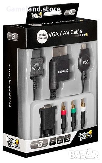 VGA + AV кабел за XBOX 360 / PlayStation PS1, PS2, PS3 / Nintendo Wii, Wii U - 60588, снимка 1