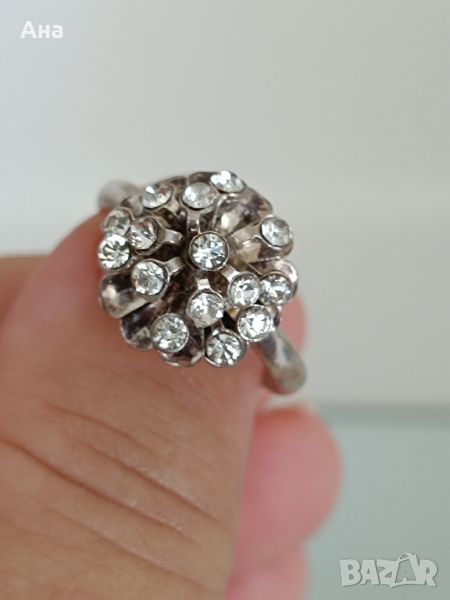 Красив сребърен пръстен с циркони, снимка 1