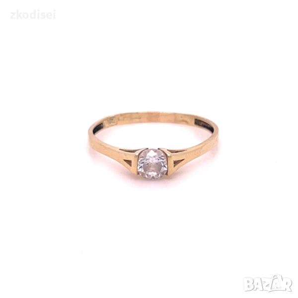 Златен дамски пръстен 1,30гр. размер:60 14кр. проба:585 модел:33724-6, снимка 1