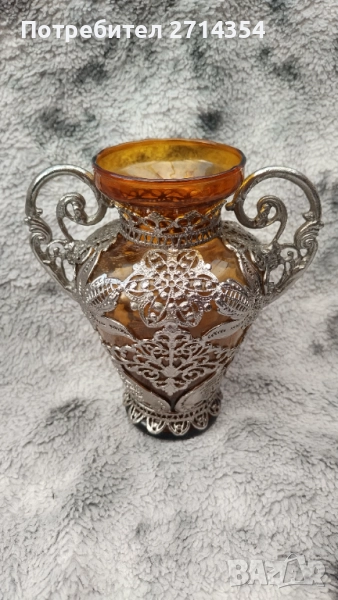 Стара ваза с филигран , снимка 1