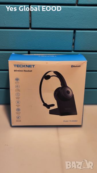 TECKNET Bluetooth слушалка с шумопотискане на микрофон офис, снимка 1