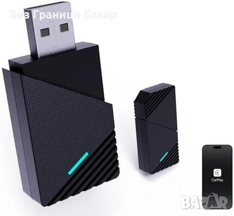 Нов CarPlay адаптер за кола 2025, Бърза Bluetooth + WiFi връзка автомобил, снимка 1