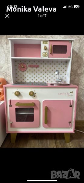 Дървена кухня Janod- Candy chic, розова, снимка 1