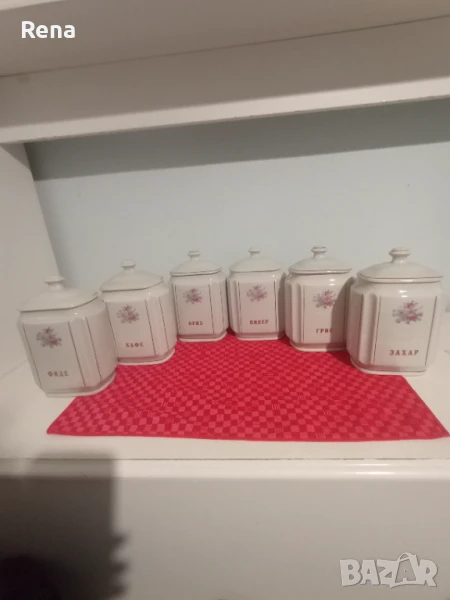 Стар порцеланов кухненски сервиз за подправки , снимка 1