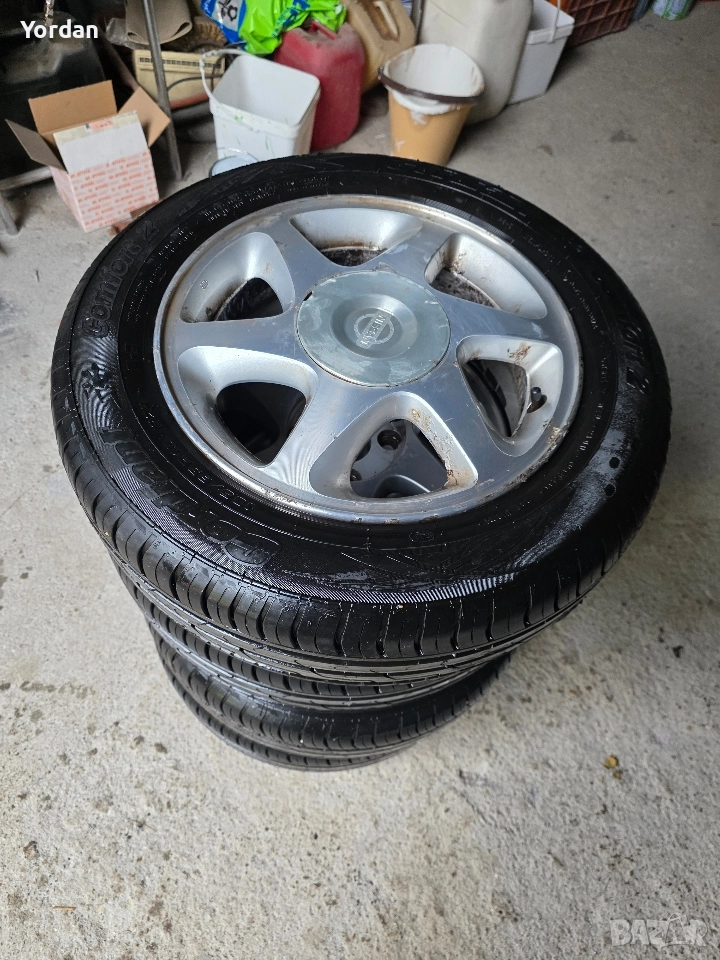 Лети джанти "15" 4х114 с нови гуми 185/65/15 Нисан Nissan, снимка 1