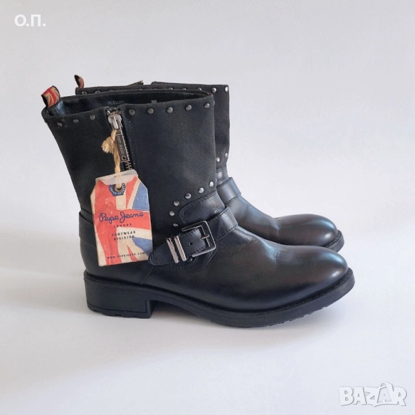 Pepe Jeans дамски боти, естествена кожа 38, снимка 1